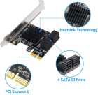 PLACA PCI-E 1X TO 4 PORT SATA 3.0